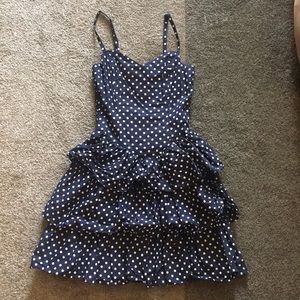 Polkadot Navy Blue Flirty Dress 😍